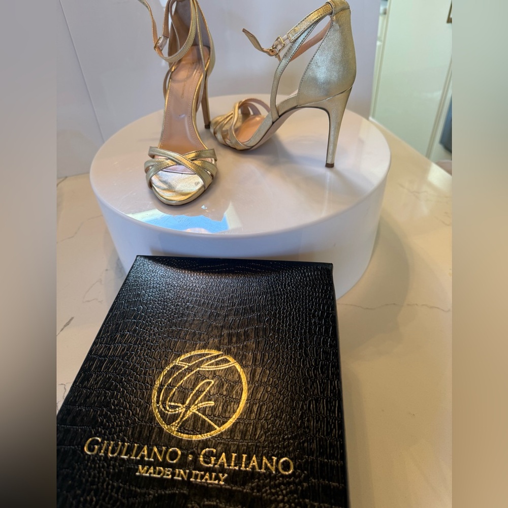 Gold Strappy High-Heel Sandals - Women's Dress Heels